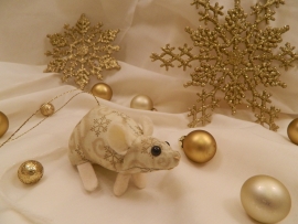 Gold Snowflakes Mouse/Rat Ornament