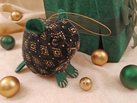 Green Velvet Guinea Pig Ornament