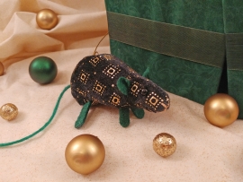 Green Velvet Mouse/Rat Ornament