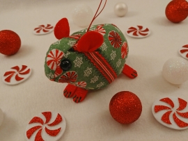 Green & Red Candies Guinea Pig Ornament