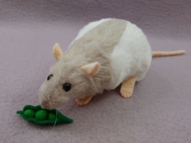 Light Grey Half-Hooded Rat Plushie
