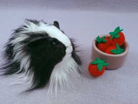 Little Black Dutch Longhaired Guinea Pig Plushie