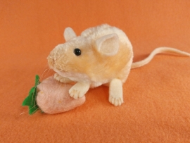 Peach Mouse Plushie with White Belly