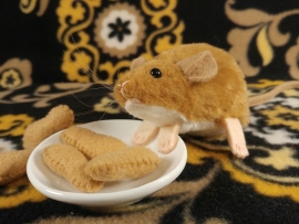 Tan Mouse Plushie with White Belly