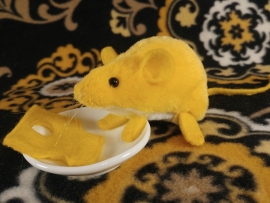 Yellow Mouse Plushie with White Belly