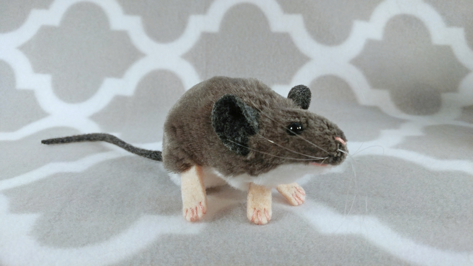 Grey Mouse Plushie with White Belly | Citrine Mouse