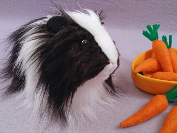 Big Black Dutch Longhaired Guinea Pig Plushie