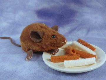 Brown Mouse Plushie with Tan Belly