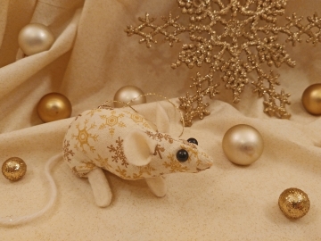 Gold Snowflakes 2 Mouse/Rat Ornament