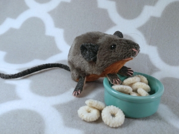 Grey Mouse Plushie with Tan Belly