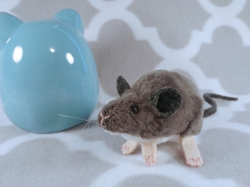 Grey Mouse Plushie with White Belly