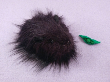 Little Black Longhaired Guinea Pig Plushie