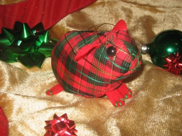 Red Plaid Guinea Pig Ornament